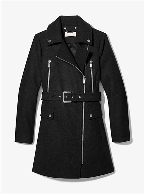 michael michael kors wool blend zip front coat|Michael Kors wool winter coats.